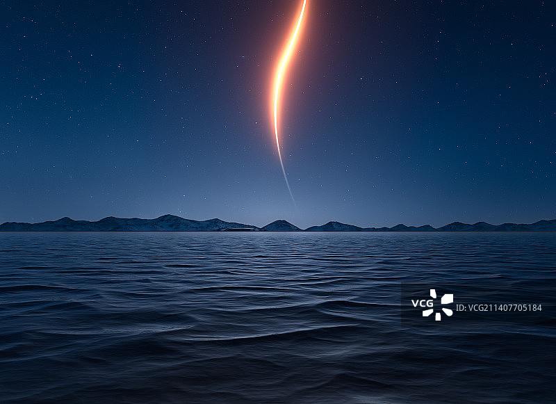 蓝色背景下的蓝色线条蓝色星空星星发光概念科技背景图片素材