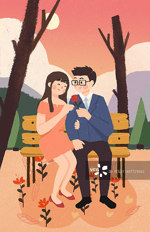 节日插画海报-情人节图片素材