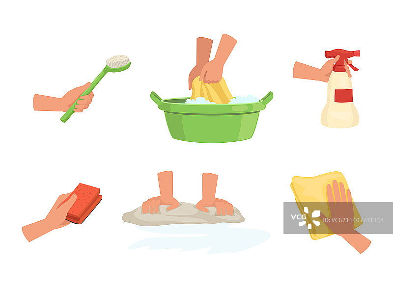手和清洁用品套装图片素材