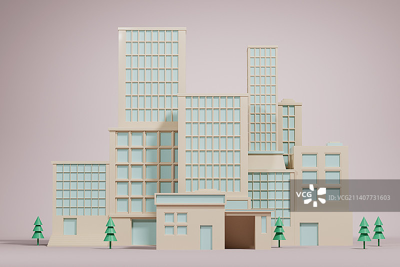 三维渲染的微缩小镇或小城市图片素材