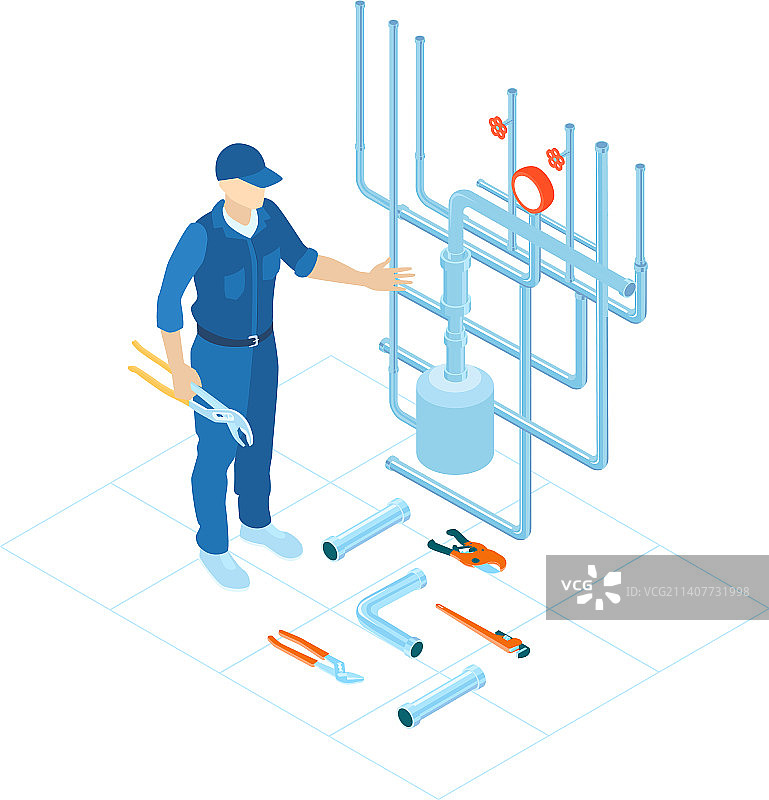 管道维修服务组合图片素材