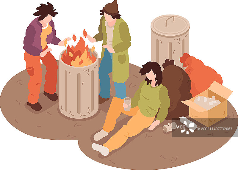 无家可归的人群构成图片素材