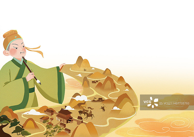 古诗词插画-苏轼图片素材