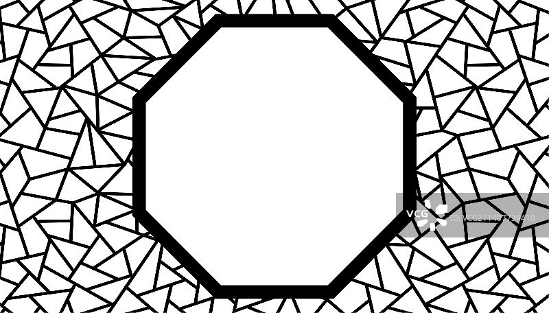 中国风雕花镂空八边形花边冰裂纹装饰图案图片素材