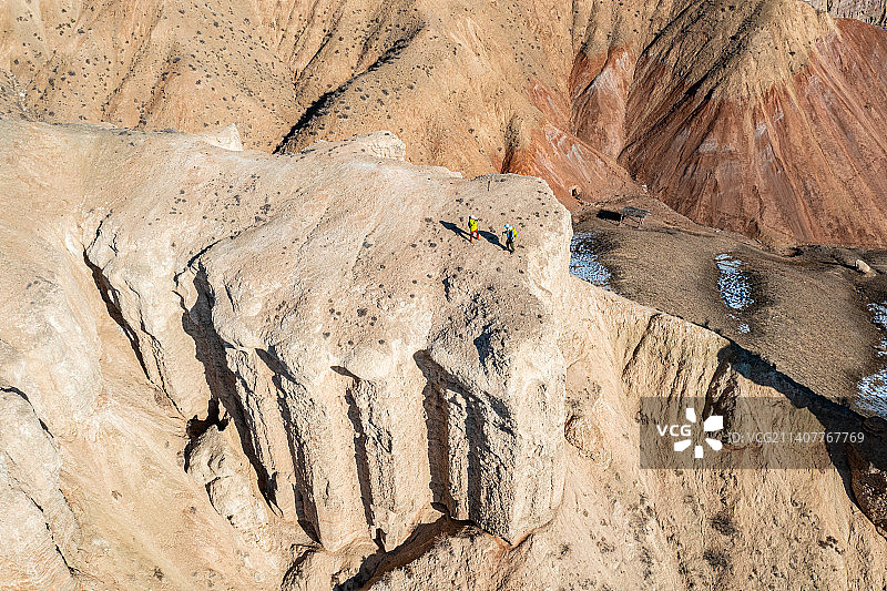 航拍：丹霞地貌  骆驼形状 山峰图片素材