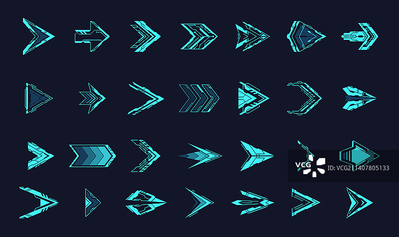 HUD箭头全息科幻箭头或未来主义图片素材