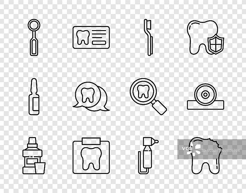 漱口水瓶与断牙线条图片素材