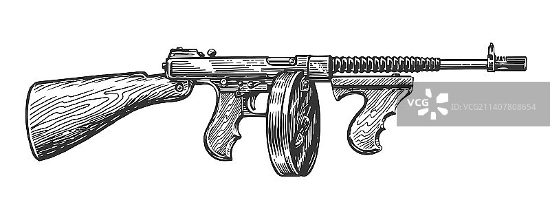 黑帮复古冲锋枪图片素材