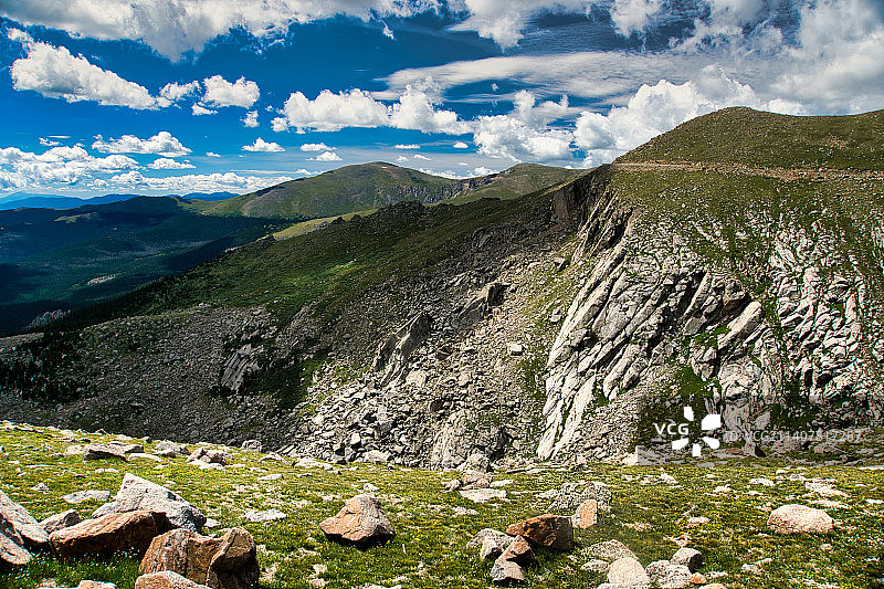 美国科罗拉多州埃文斯山14K海拔骑行图片素材