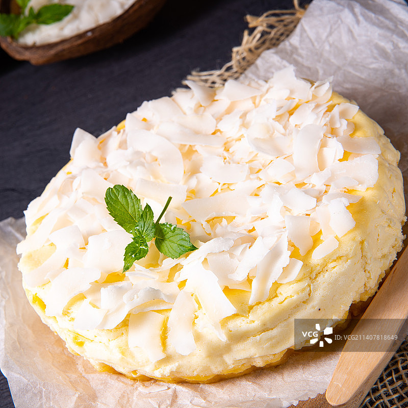 夸克椰子蛋糕图片素材