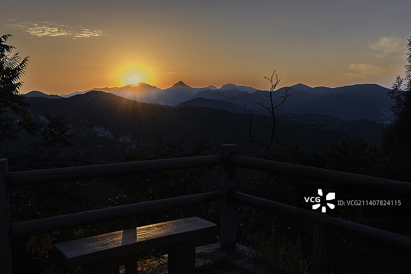 天津蓟州府君山公园，西崖晚照图片素材