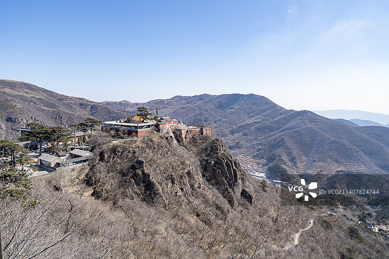 北京妙峰山寺庙全景图片素材