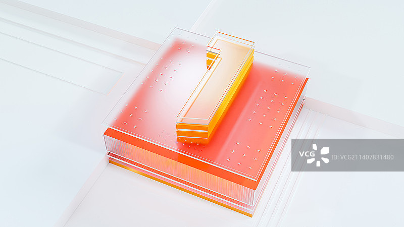 3D红色科技感数字主题插画图片素材