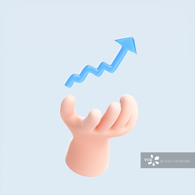 3D渲染的可爱小手与模型图片素材