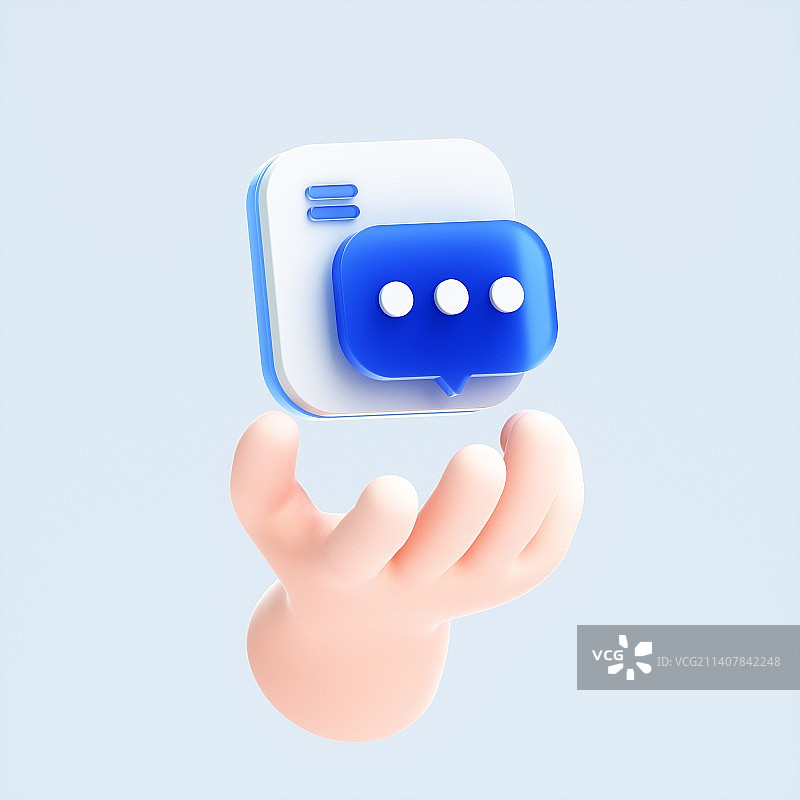3D渲染的可爱小手与模型图片素材