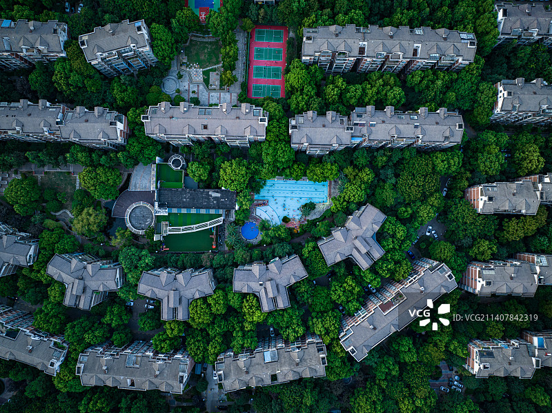 航拍武汉k11图片素材