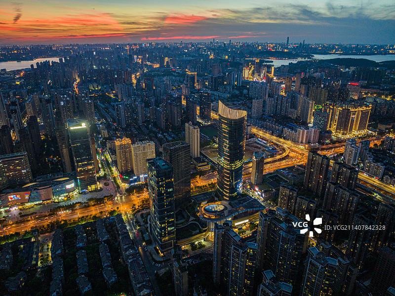 航拍武汉k11图片素材