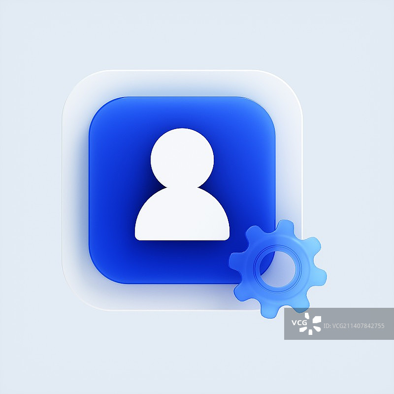 3D渲染的蓝色图标图片素材