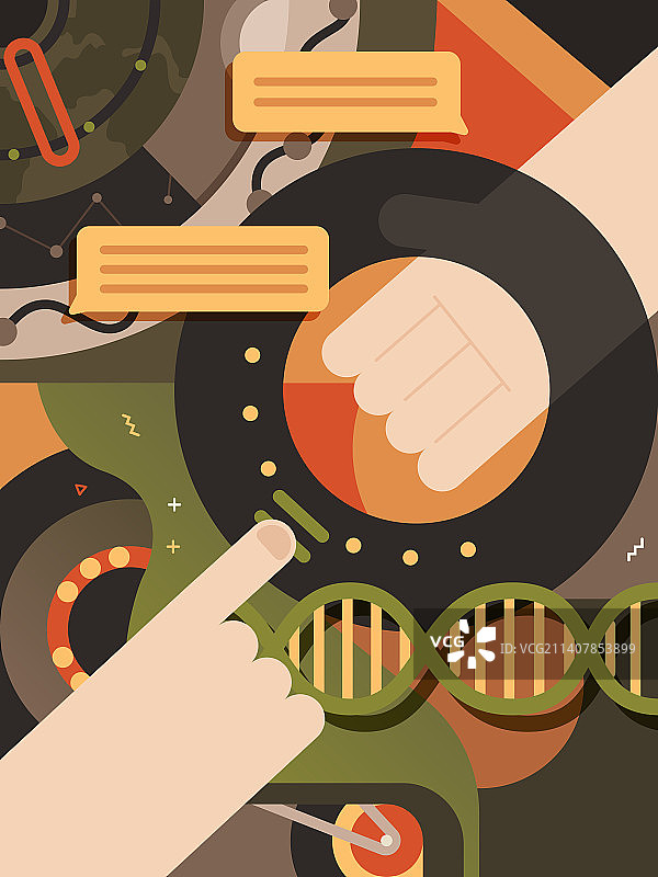 扁平矢量插画海报：未来图片素材