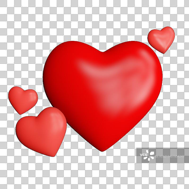 立体爱心c4d心动造型图片素材