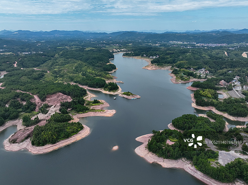 温州文成百丈漈瀑布风光航拍图片素材