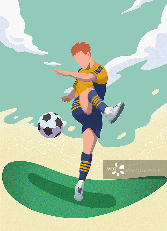 2022激情世界杯插画2图片素材