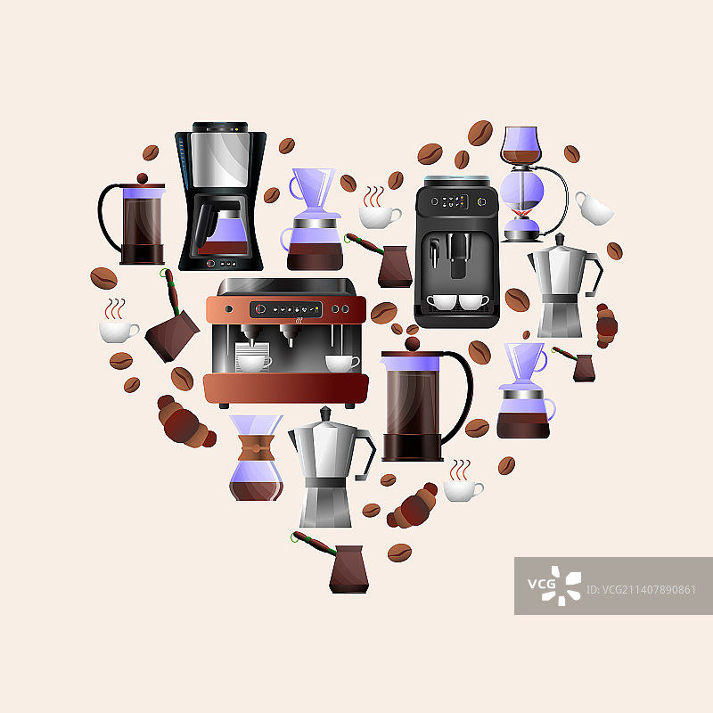 咖啡设备组合图片素材