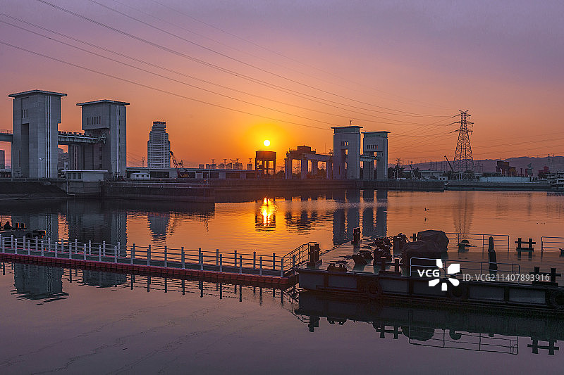 葛洲坝夕照图片素材