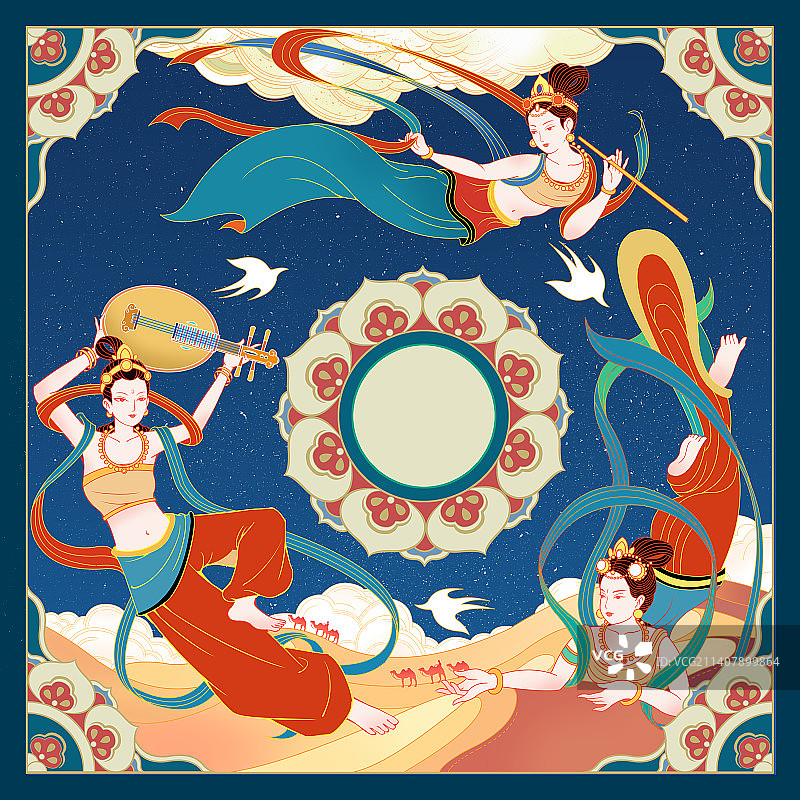 敦煌飞天图片素材