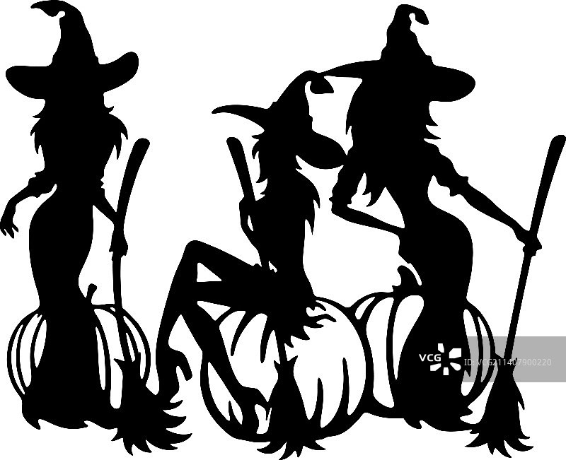 万圣节女巫聚会图片素材