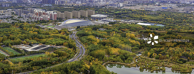 奥林匹克森林公园秋色图片素材