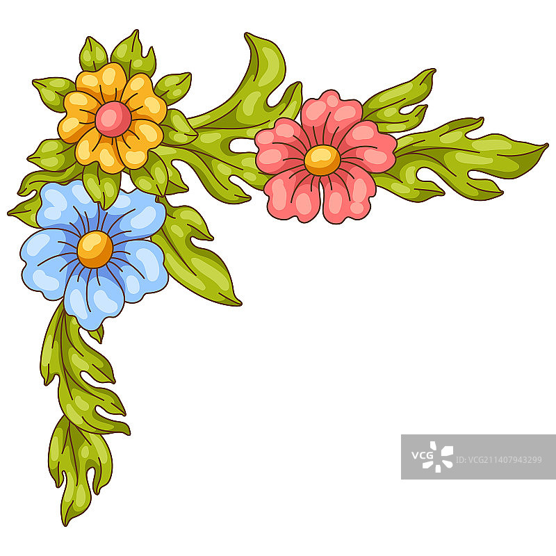 巴洛克风格装饰花卉角落图片素材