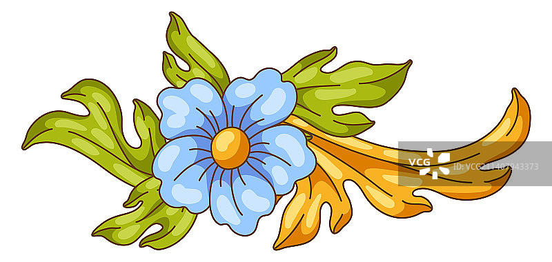 巴洛克风格装饰花卉元素图片素材