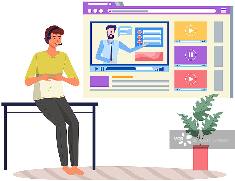 在线课程在线学习YouTube视频播放器图片素材