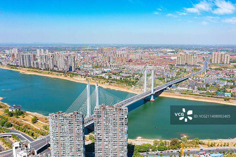 航拍湖南益阳市城市风光图片素材