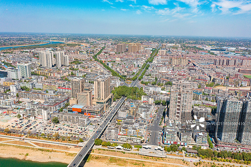 航拍湖南益阳市城市风光图片素材
