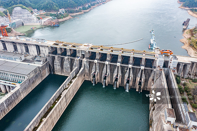 航拍湖南沅江五强溪大坝图片素材