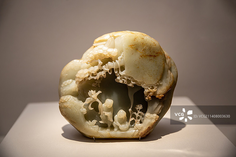 青玉和合二仙图山子（清代，故宫博物院藏）图片素材