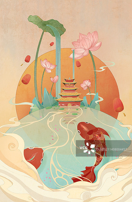 国潮风插画图片素材