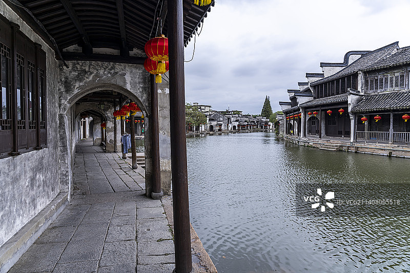 浙江湖州南浔古镇水乡百间楼风景图片素材
