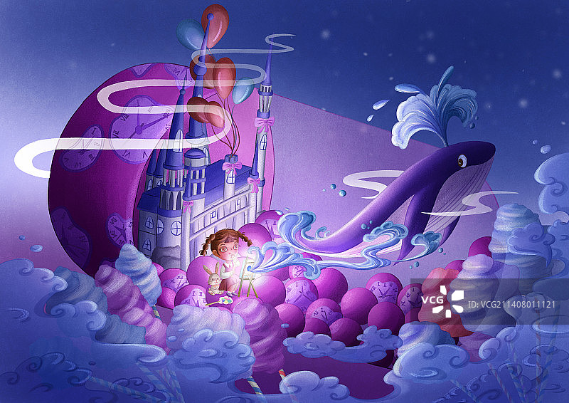 时间胶囊过去之紫色的梦境图片素材