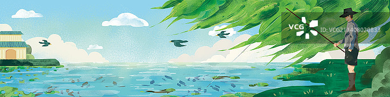 钓鱼、春游、露营图片素材