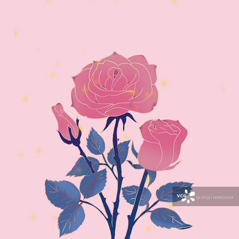 娇滴滴的月季人爱图片素材