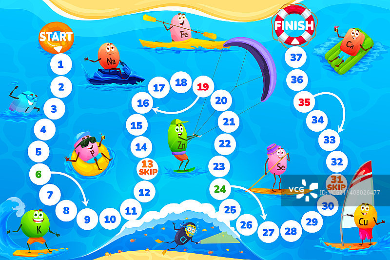 儿童沙滩矿物棋盘游戏图片素材