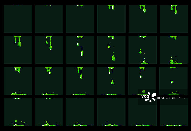 绿色粘液动画滴水效果图片素材