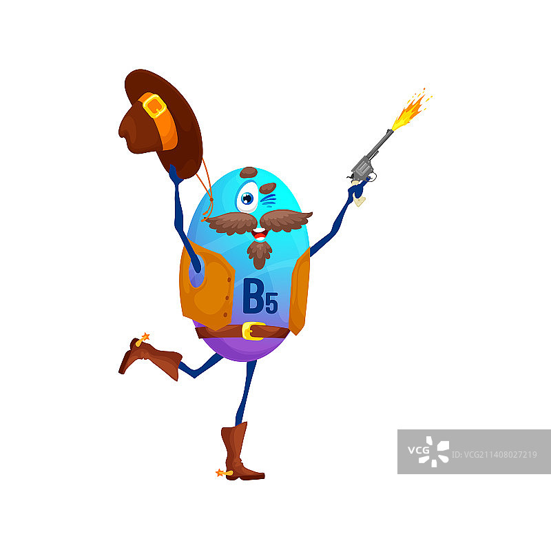 卡通B5维生素牛仔或强盗角色图片素材