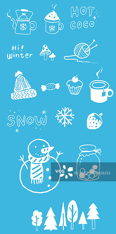 冬季卡通手绘元素图片素材