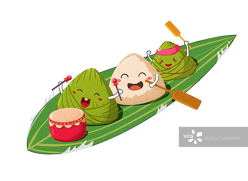 端午节粽子划船插画图片素材