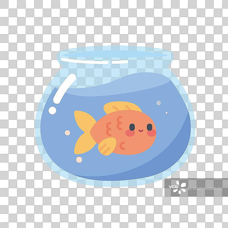 透明矢量鱼缸里的鱼图片素材
