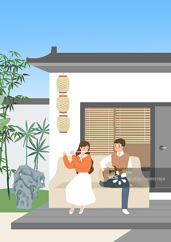 情侣出游民宿图片素材